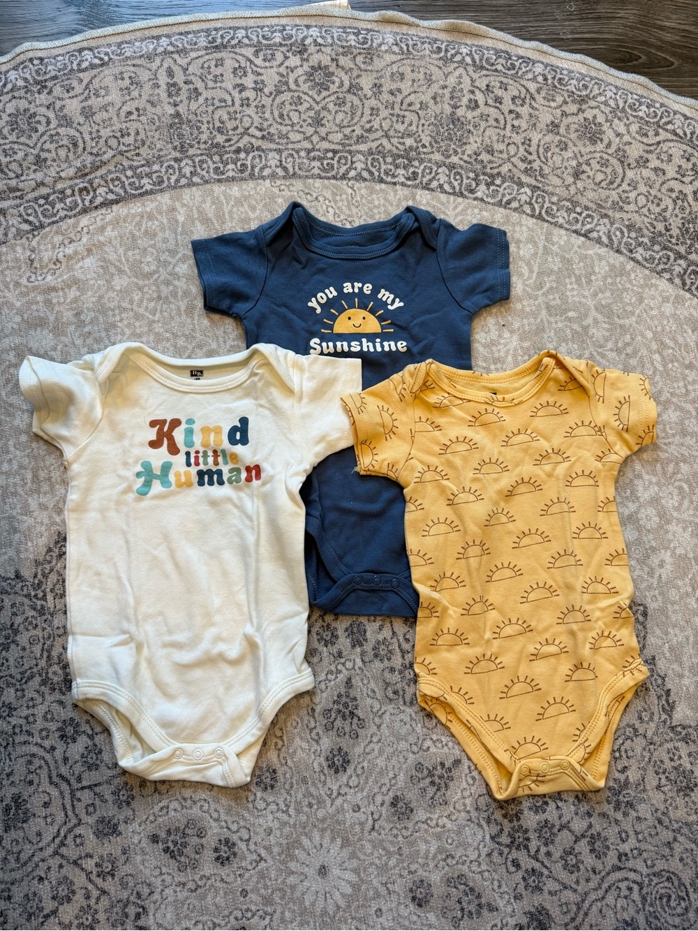 Hudson Baby Sunshine print cotton Bodysuits, set of 3 - 18M - NWOT